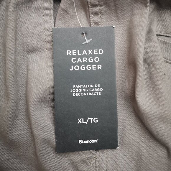 NWT Bluenotes Men's Size XL Dark Grey Elastic & Tie Waist Relaxed Cargo Jogger - Picture 7 of 16